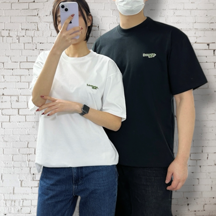 라코스테 레터링패치 반팔티