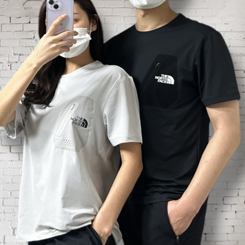 노스페이스 포켓 기능성 반팔티