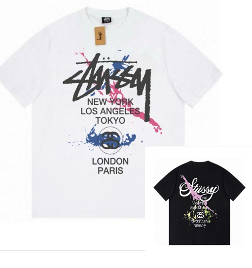 스투시 물감 반팔티