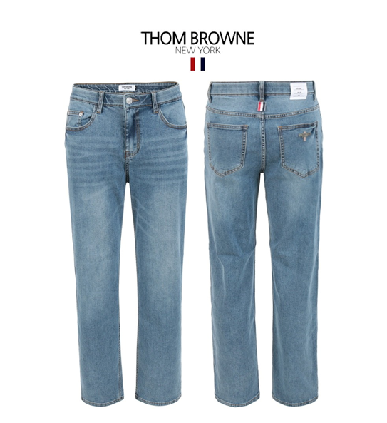 TB 중청 워싱 히든밴드 세미 와이드 팬츠