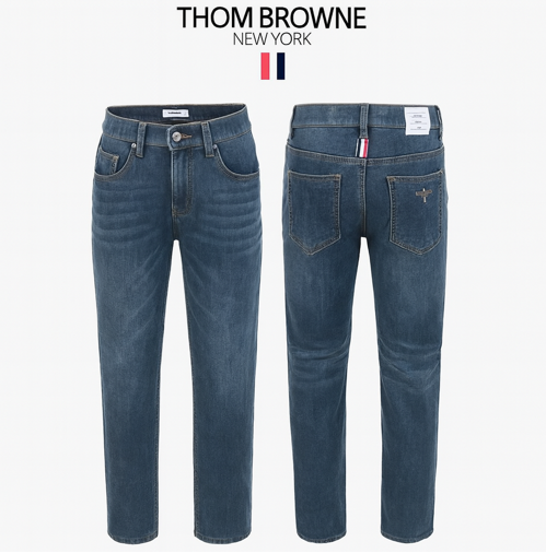 톰브라운 융기모 인디고 히든밴딩 슬림팬츠